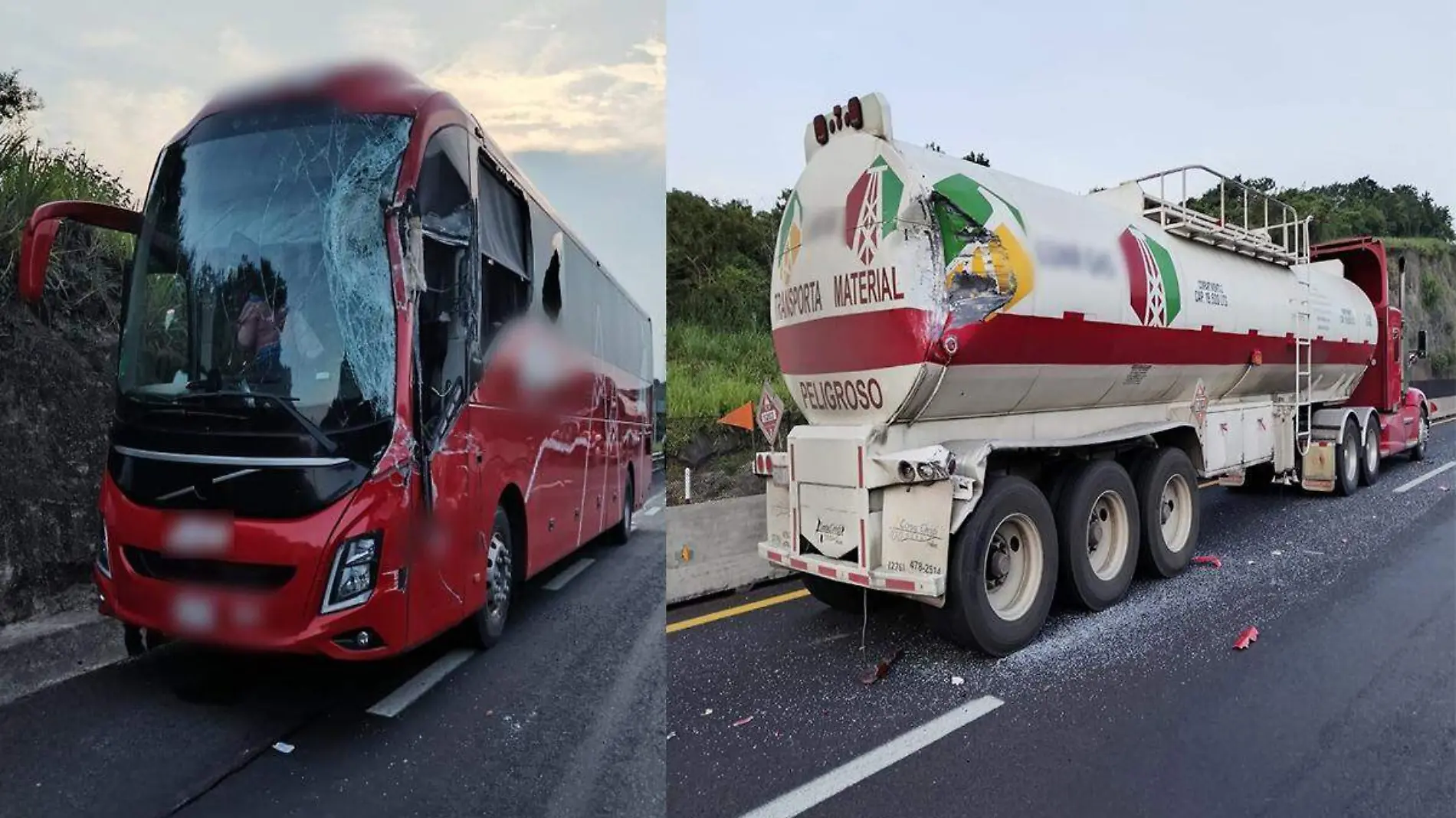 Accidente entre autobús y tráiler